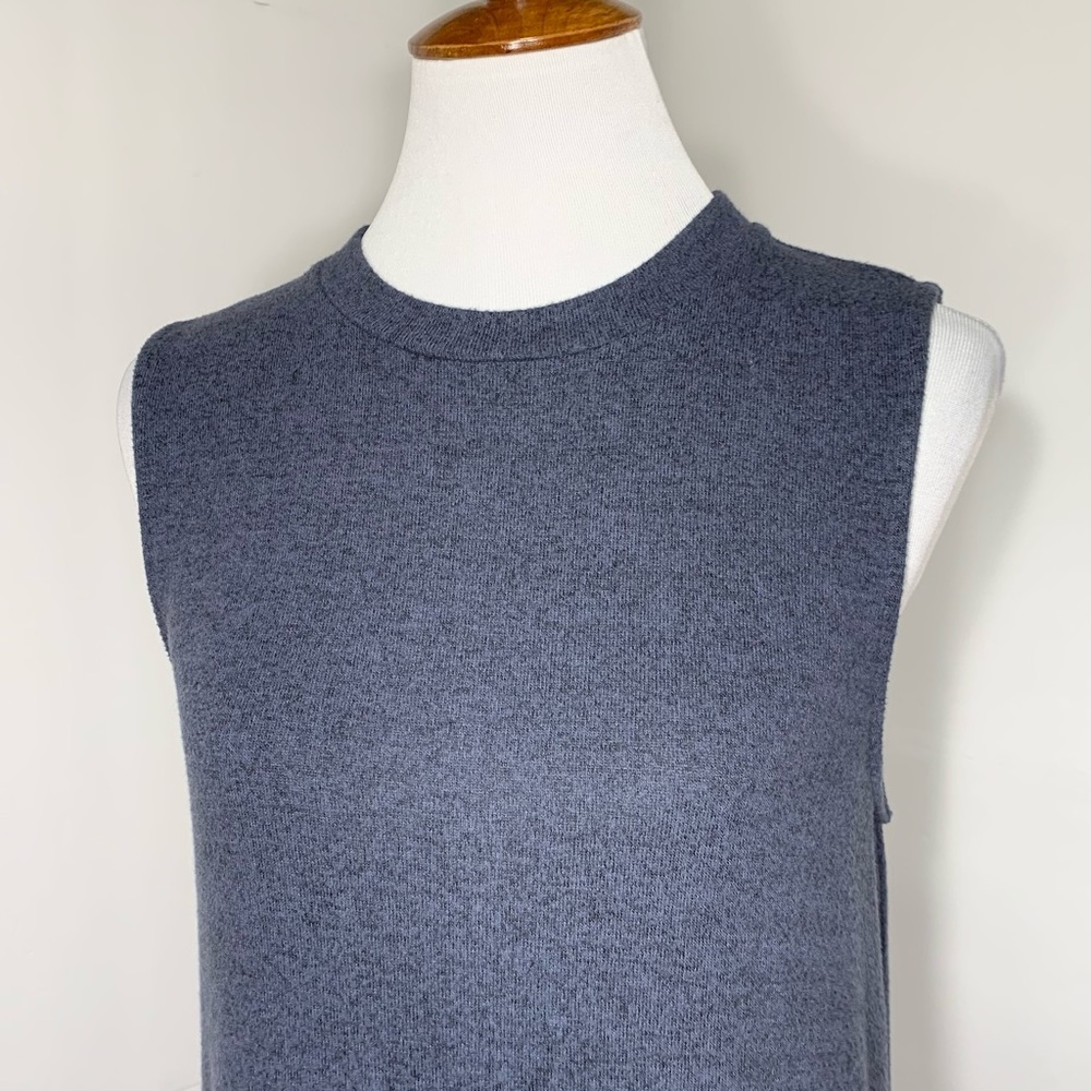 SOLD-Anthropologie Sleeveless Knit Blue Midi Dress - Picture 6 of 12